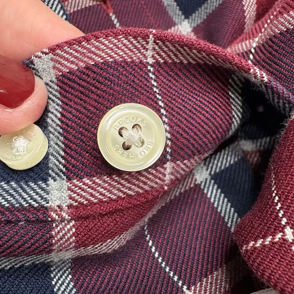 Brooks Brothers‎ Mens Size M Regent Shirt Button Up Plaid Non Iron Supima Cotton